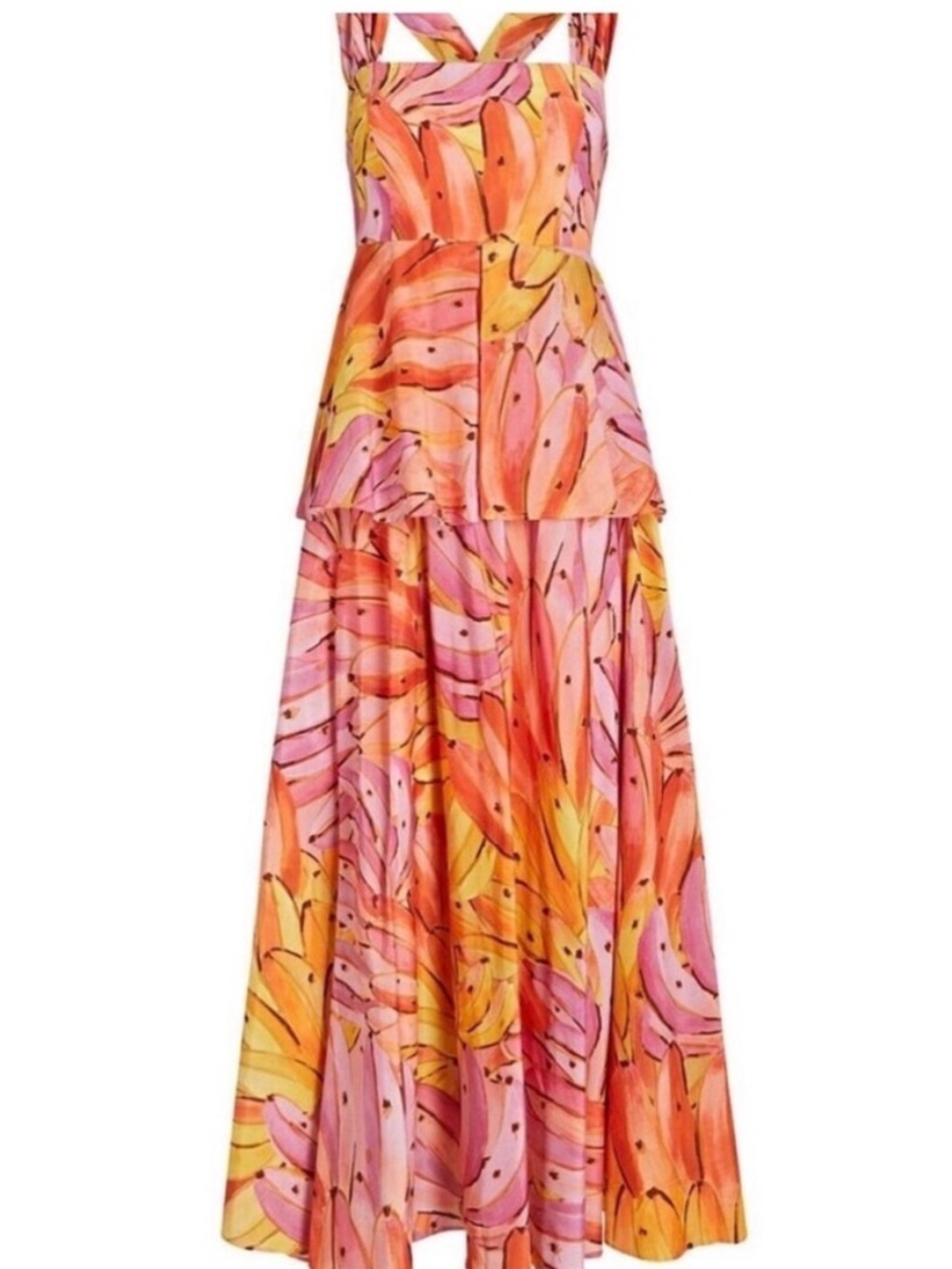 FARM Rio | Ombré Banana Open Back Maxi Sundress